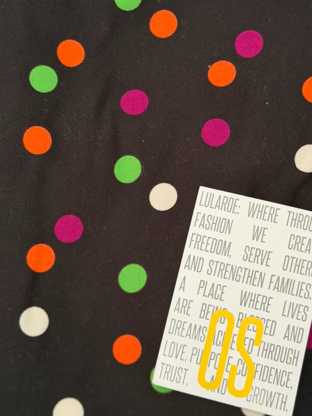 LuLaRoe Polka Dot Leggings - Black with Neon Dots